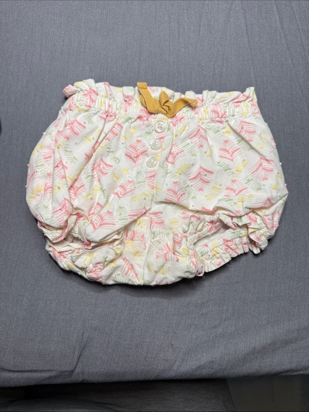 Hanna Andersson Pink Floral Diaper Cover with Mustard Bow